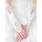 Pétillant satin blanc avec applications gants de mariée modestes - photo 3