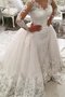 Robe de mariée appliques accrocheur avec décoration dentelle de col en v de mode de bal - photo 1