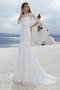 Robe de mariée plissé romantique discrete de traîne moyenne avec manche 3/4 - photo 1