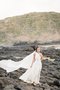 Robe de mariée manche nulle a plage avec perle fermeutre eclair fourchure latérale - photo 2
