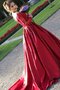 Robe de soirée noble de col en v avec manche longue a-ligne de princesse - photo 2