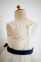 Robe de cortège enfant naturel de princesse textile en tulle a-ligne avec sans manches - photo 4