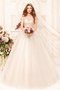 Robe de mariée naturel en tulle encolure ronde de traîne mi-longue de mode de bal - photo 1