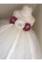 Robe de cortège enfant plissage col ras du cou textile en tulle de lotus manche nulle - photo 1