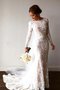 Robe de mariée humble avec cristal en dentelle elevé avec fleurs - photo 1