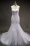 Robe de mariée avec perle avec décoration dentelle manche nulle encolure ronde en tulle - photo 1