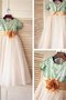 Robe de cortège enfant de princesse en tissu pailleté textile en tulle a-ligne avec zip - photo 5