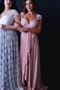 Robe demoiselle d'honneur longue de grossesse de col en v avec manche courte ligne a - photo 2