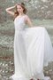 Robe de mariée classique de traîne courte a-ligne en dentelle avec sans manches - photo 1