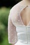 Robe de mariée plissé de col bateau avec zip en satin a-ligne - photo 2