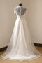 Robe de mariée naturel v encolure avec décoration dentelle ligne a avec perle - photo 2