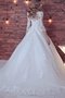 Robe de mariée plissé textile en tulle de mode de bal avec nœud de traîne moyenne - photo 2