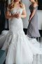 Robe de mariée moderne appliques de sirène avec manche épeules enveloppants epaule nue - photo 1