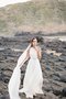 Robe de mariée manche nulle a plage avec perle fermeutre eclair fourchure latérale - photo 1