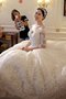 Robe de mariée de traîne longue passionnant avec manche 3/4 avec perle fermeutre eclair - photo 2