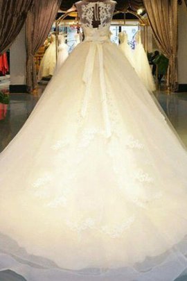 Robe de mariée avec sans manches de mode de bal noble avec perle d'epaule ajourée