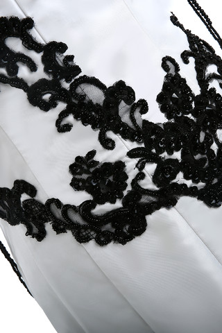 Robe de mariée brillant intemporel branle de traîne moyenne couvert de dentelle - photo 3
