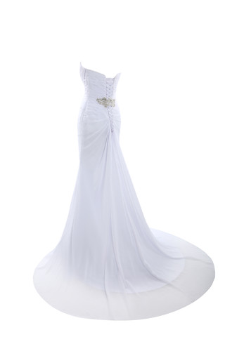 Robe de mariée solennel eclaté de bustier avec perle de crystal floral pin - photo 7