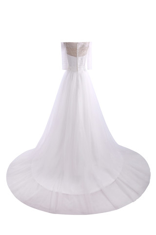 Robe de mariée exclusif formelle textile en tulle satin extensible avec zip - photo 7