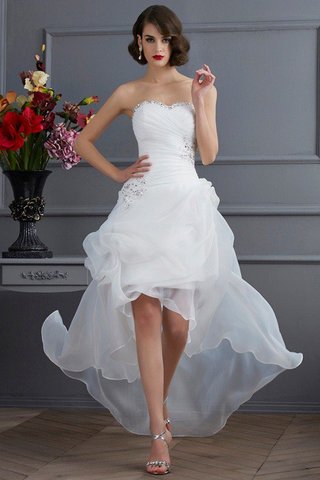 Robe de mariée traîne moyenne col carré sans manches taffetas petites tailles - photo 6