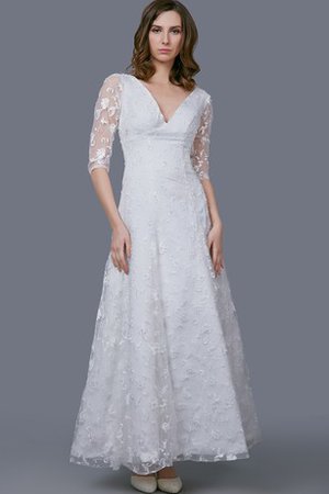 Robe de mariée attirent v encolure longueur à cheville fermeutre eclair en dentelle - photo 1