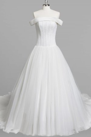 Robe de mariée naturel plissage en chiffon de mode de bal avec zip - photo 1