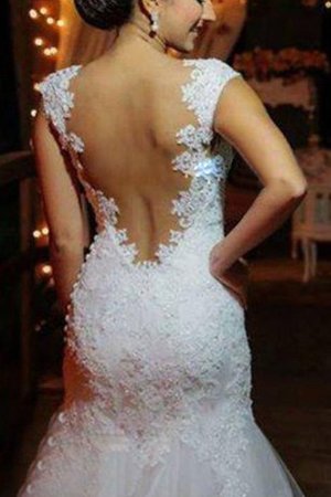 Robe de mariée naturel mode textile en tulle de traîne courte appliques - photo 2