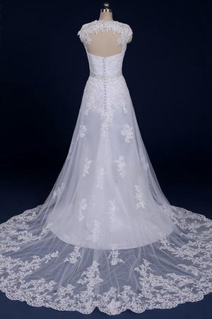 Robe de mariée longue a-ligne avec zip beaded belt de col en cœur - photo 2