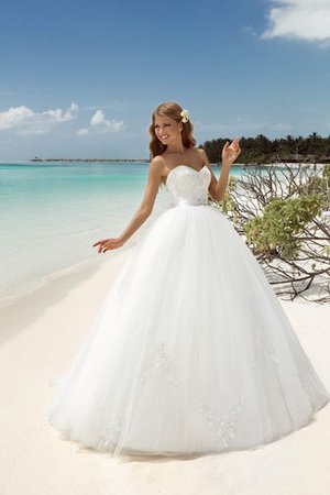 Robe de mariée longue en plage jusqu'au sol decoration en fleur de mode de bal - photo 1
