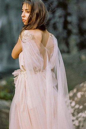 Robe demoiselle d'honneur elégant plissage romantique de col en v de traîne watteau - photo 2