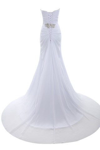 Robe de mariée solennel eclaté de bustier avec perle de crystal floral pin - photo 5