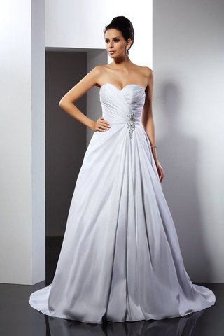 Robe de mariée longue de lotus en satin avec lacets ligne a - photo 1