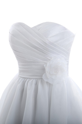 Robe de mariée solennelle romantique de mode de bal de col en cœur au niveau de genou - photo 5