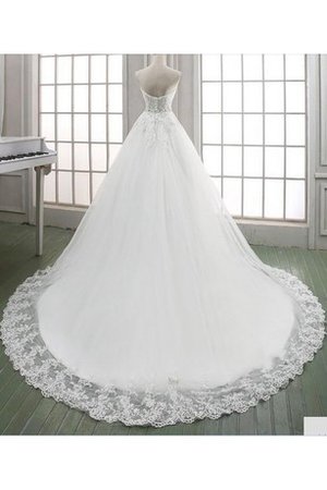 Robe de mariée appliques ligne a en organza en dentelle ceinture haut - photo 2
