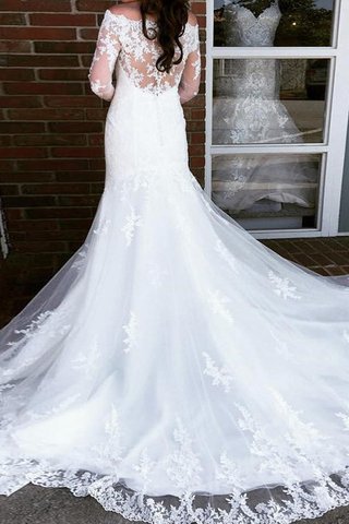Robe de mariée en tulle joli avec manche longue d'epaule ecrite de traîne longue - photo 2