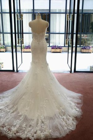 Robe de mariée longue de sirène fermeutre eclair bandouliere spaghetti textile en tulle - photo 2