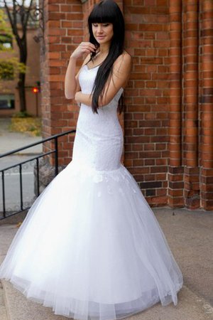 Robe de mariée attirent de sirène avec sans manches avec décoration dentelle avec zip - photo 1