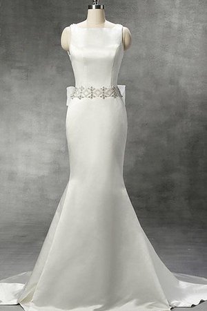 Robe de mariée de sirène longueur mollet manche nulle encolure ronde en organza - photo 1
