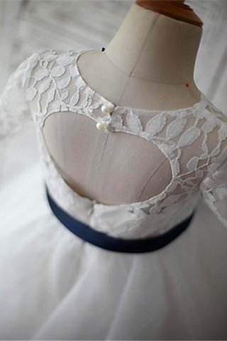 Robe de cortège enfant ceinture a-ligne de princesse avec ruban textile en tulle - photo 5
