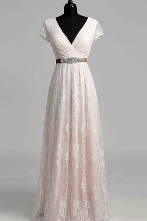 Robe de mariée elégant vintage romantique avec manche épeules enveloppants avec ruban - photo 1