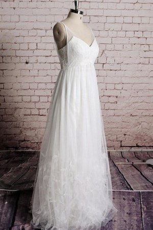 Robe de mariée plissé jusqu'au sol de lotus textile en tulle a-ligne - photo 1