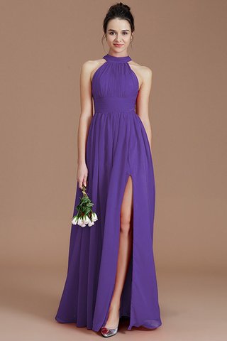 Robe demoiselle d'honneur ligne a avec zip en chiffon de princesse de dos nu - photo 30