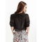 Fait main mousseline de soie noire chic | moderne ruffle bolero - photo 2