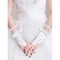 Voyant satin dentelle hem blancs élégants | gants de mariée modestes - photo 1