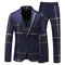 Slim fit smoking rayé grille gilet pantalon hommes costumes - photo 4