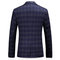 Affaires ensemble hommes costumes plaid 3 pièces slim fit mariage marque - photo 3