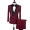 Slim fit 2 pièces fête rouge double boutonnage costumes pour hommes - photo 1