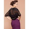 Merveilleux mousseline de soie noire chic | moderne rides bolero - photo 3