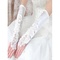 Plus récent satin blanc application gants de mariée élégante - photo 1