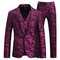 Hommes costume rose imprimé mode 3 pièces hommes blazer hommes - photo 1